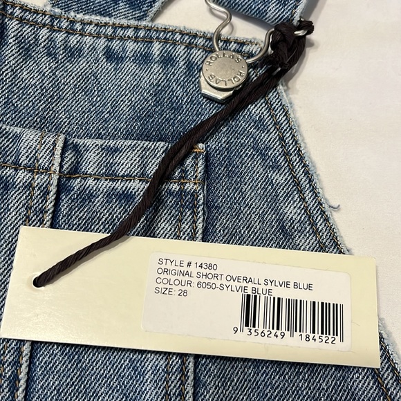 Rollas Original Short Overalls Denim Distressed - Picture 10 of 11